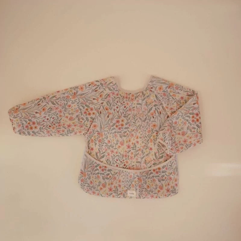 Bavoir à Manches Imperméable - Fleurs pastels