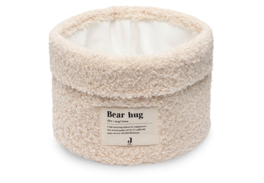 Panier de rangement rond en tissu bouclette naturel, collection Bear Hug