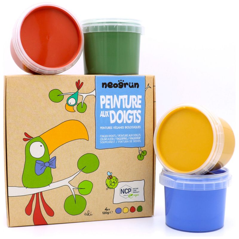 Peinture aux doigts - Coffret Aki - Couleurs primaires