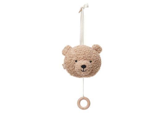 Peluche musicale tête d'ours Teddy Bear biscuit suspendue par un ruban