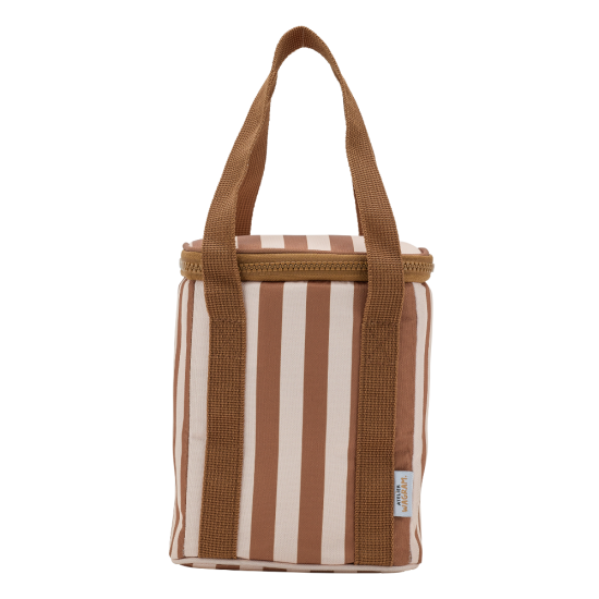 Sac isotherme - Fond beige / Rayures marron