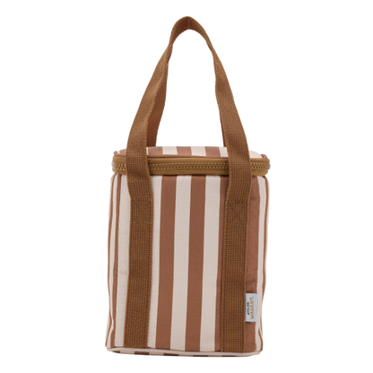 Sac isotherme - Fond beige / Rayures marron