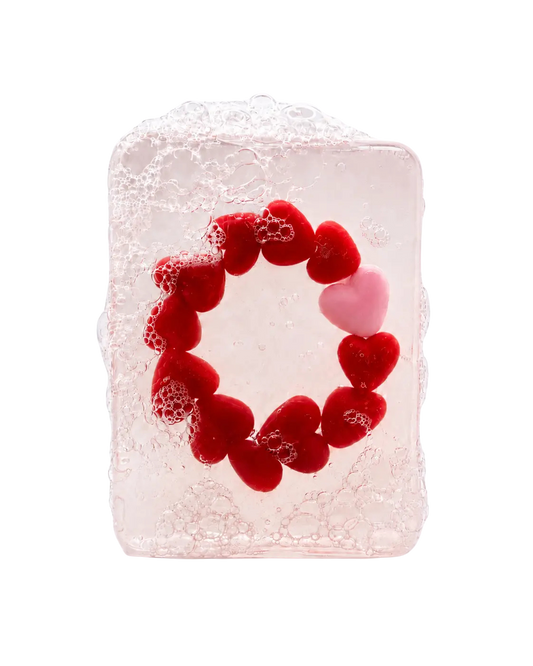 Savon avec figurine surprise - Bracelet Coeur Rouge