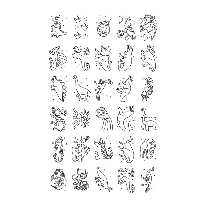 Pochoirs à calquer dinosaures pour tablette de dessin enfant Kidydraw Mini