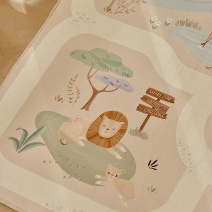 Tapis de jeu avec circuit voiture - Safari Friends