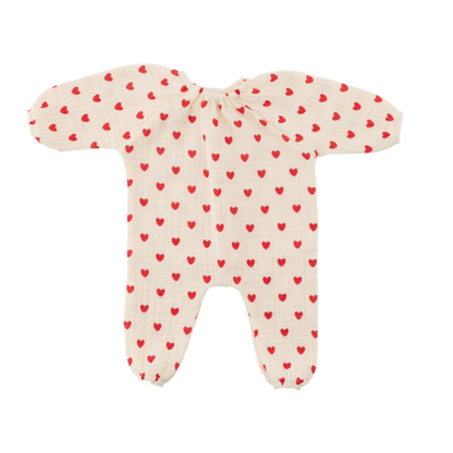 Tenue poupée - Coeurs rouges