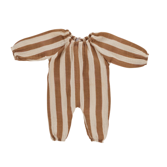 Tenue poupée - Rayures larges caramel