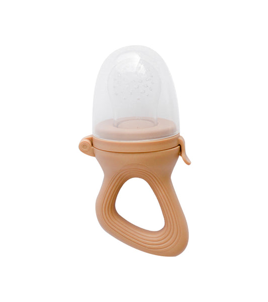 Tétine grignoteuse en silicone caramel avec dôme filet, vue produit