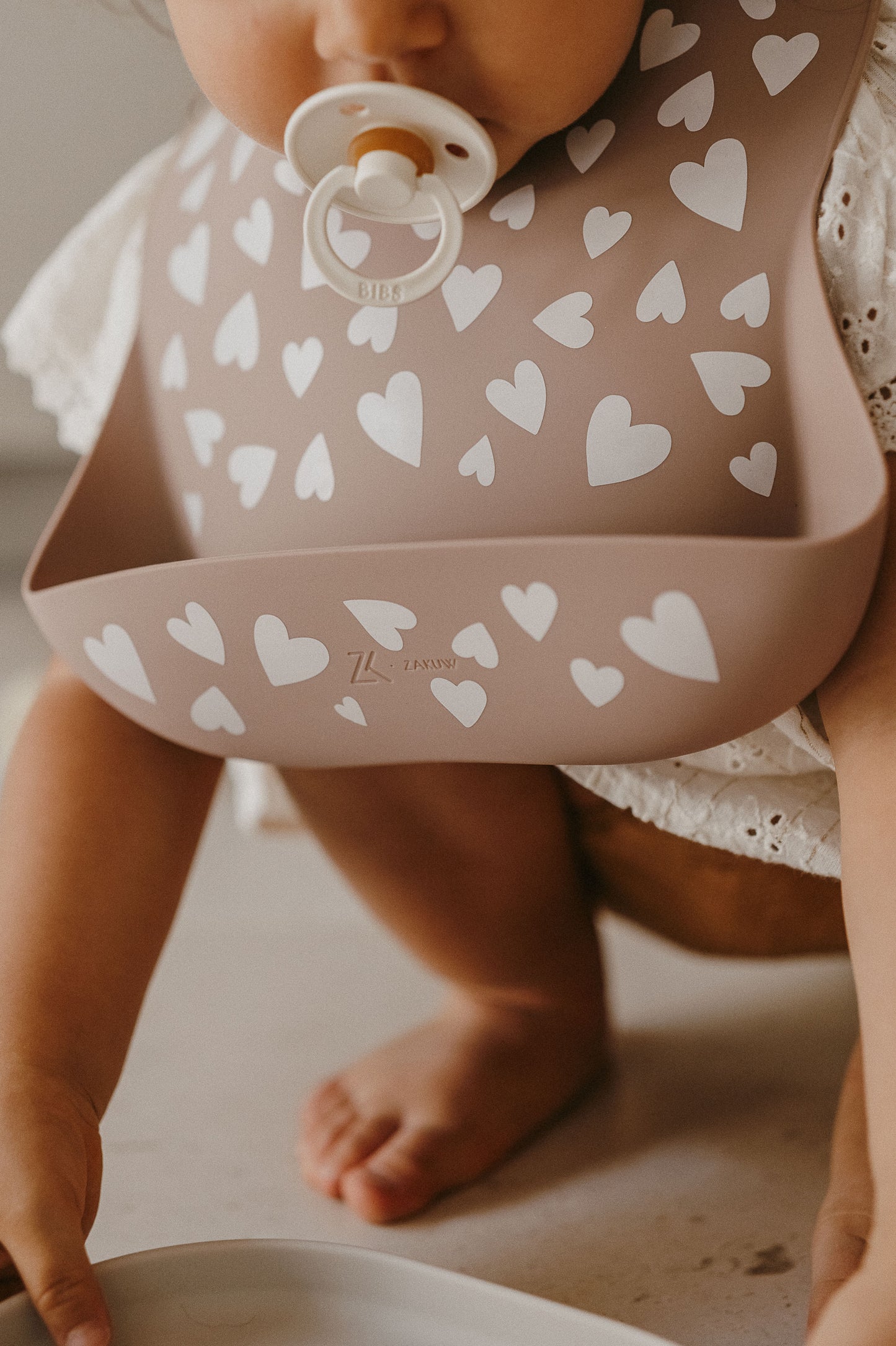 Bavoir en silicone - Fall in love Rose